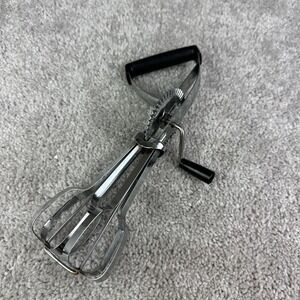 VTG EKCO Egg Beater Manual Crank‎ Hand Mixer Blender Stainless Made In USA